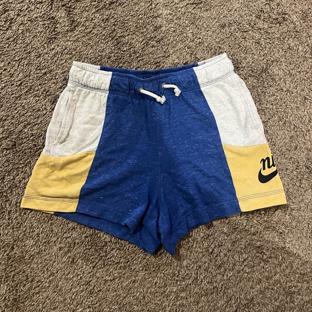 Nike Sportswear Icon Clash Women's Shorts In Blue, Yellow & White - Picture 1 of 8